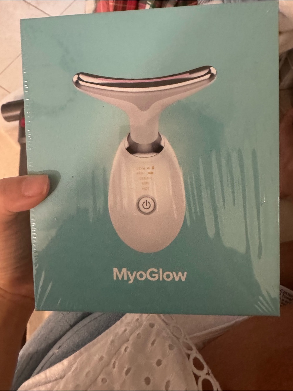 White T-Bar Facial Massager - LED Skin Care Device